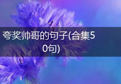 夸奖帅哥的句子(合集50句)