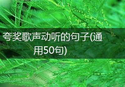 夸奖歌声动听的句子(通用50句)