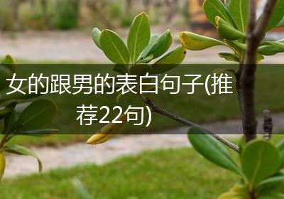 女的跟男的表白句子(推荐22句)