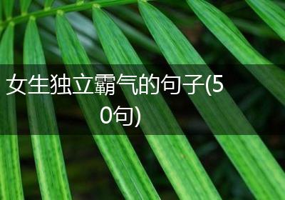 女生独立霸气的句子(50句)