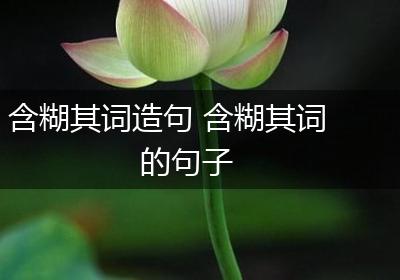 含糊其词造句 含糊其词的句子