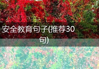 安全教育句子(推荐30句)