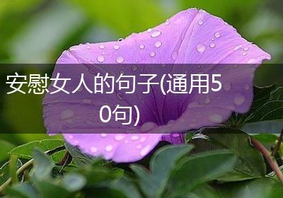 安慰女人的句子(通用50句)