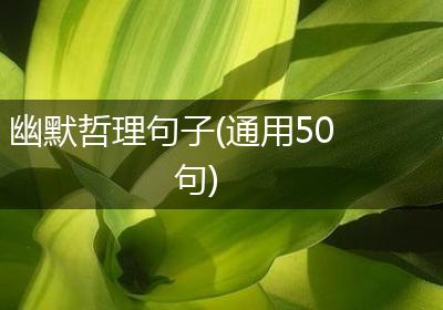 幽默哲理句子(通用50句)