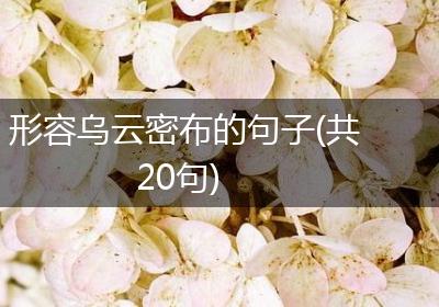 形容乌云密布的句子(共20句)