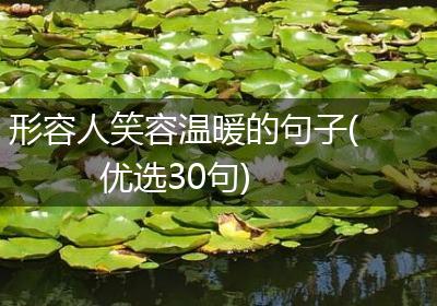 形容人笑容温暖的句子(优选30句)