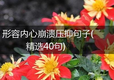 形容内心崩溃压抑句子(精选40句)