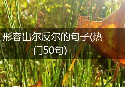 形容出尔反尔的句子(热门50句)