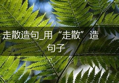 走散造句_用“走散”造句子