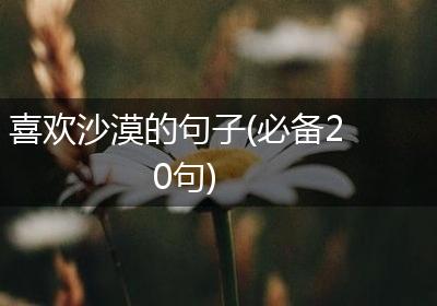 喜欢沙漠的句子(必备20句)