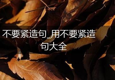 不要紧造句_用不要紧造句大全