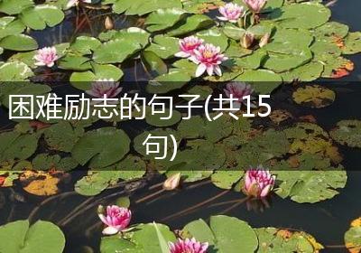 困难励志的句子(共15句)