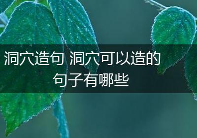 洞穴造句 洞穴可以造的句子有哪些
