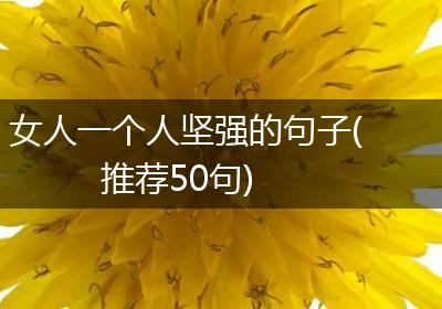 女人一个人坚强的句子(推荐50句)