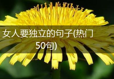 女人要独立的句子(热门50句)