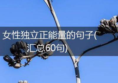 女性独立正能量的句子(汇总60句)