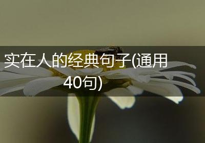 实在人的经典句子(通用40句)
