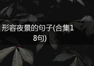 形容夜景的句子(合集18句)