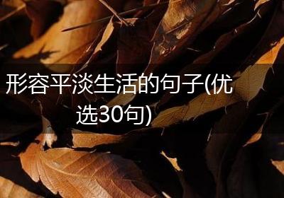 形容平淡生活的句子(优选30句)