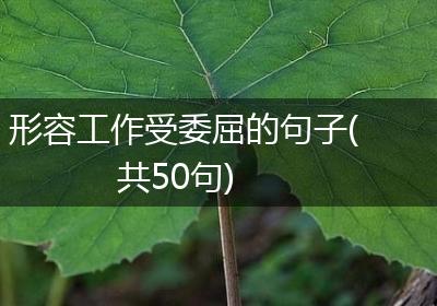 形容工作受委屈的句子(共50句)