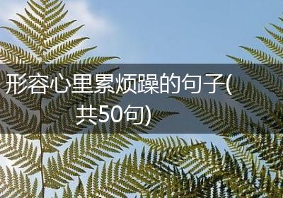 形容心里累烦躁的句子(共50句)