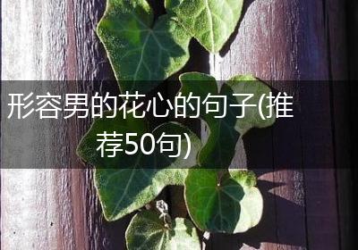 形容男的花心的句子(推荐50句)