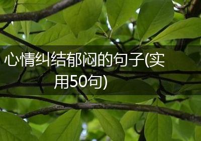心情纠结郁闷的句子(实用50句)