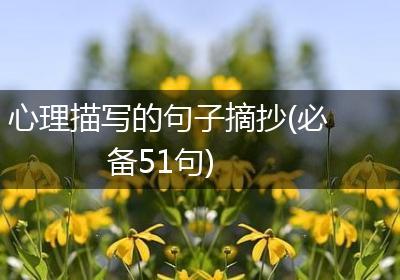 心理描写的句子摘抄(必备51句)