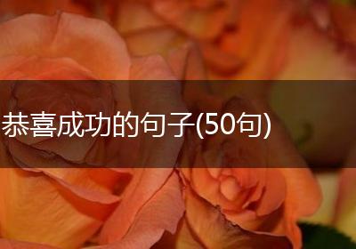 恭喜成功的句子(50句)