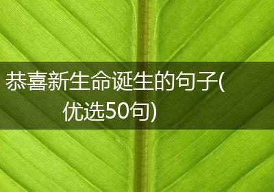 恭喜新生命诞生的句子(优选50句)