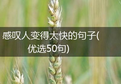 感叹人变得太快的句子(优选50句)