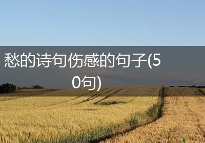 愁的诗句伤感的句子(50句)