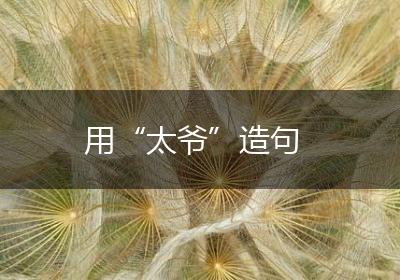 用“太爷”造句