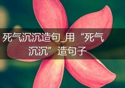 死气沉沉造句_用“死气沉沉”造句子