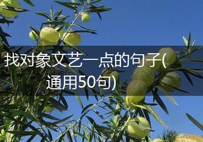 找对象文艺一点的句子(通用50句)