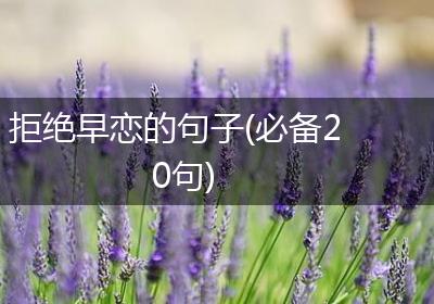 拒绝早恋的句子(必备20句)