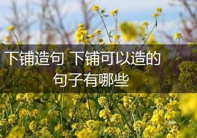 下铺造句 下铺可以造的句子有哪些