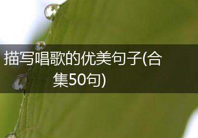 描写唱歌的优美句子(合集50句)