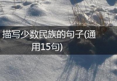 描写少数民族的句子(通用15句)