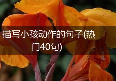 描写小孩动作的句子(热门40句)