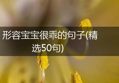 形容宝宝很乖的句子(精选50句)
