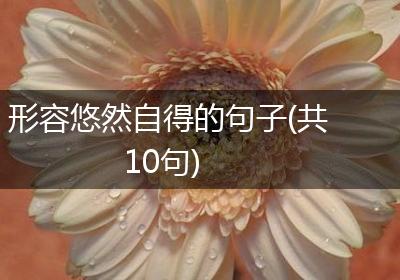 形容悠然自得的句子(共10句)