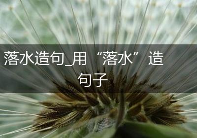落水造句_用“落水”造句子