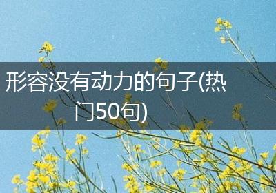 形容没有动力的句子(热门50句)