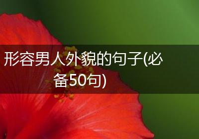 形容男人外貌的句子(必备50句)