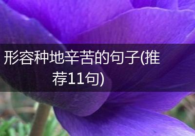 形容种地辛苦的句子(推荐11句)