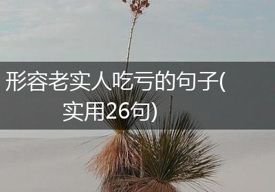 形容老实人吃亏的句子(实用26句)