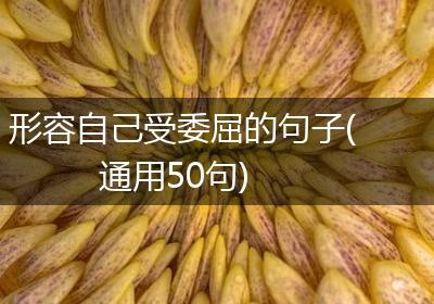 形容自己受委屈的句子(通用50句)