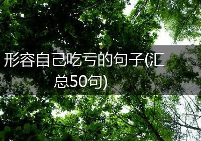 形容自己吃亏的句子(汇总50句)