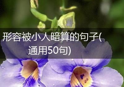 形容被小人暗算的句子(通用50句)